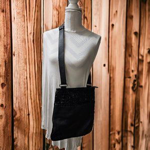 Brighton Cross Body Handbag Black Leather And Faux Croc